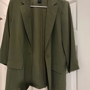 Olive Green Women's Blazer Size M